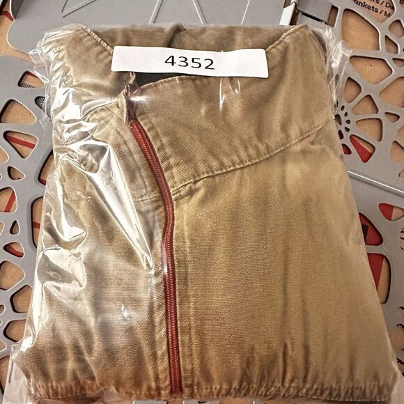 Columbia Fleece Jacket Mens L Gray Tan Full Zip Canvas Shoulders & Front Pockets - Picture 10 of 10